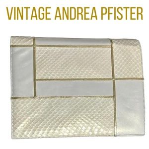 Vintage Andrea Pfister Snakeskin Embossed Leather Clutch